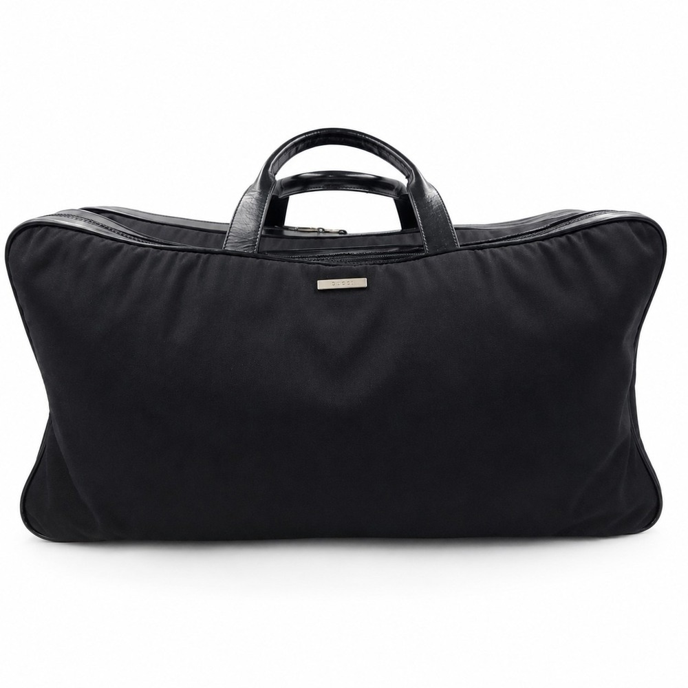 Authentic Vintage Gucci Black Nylon Travel Weekender Bag Made Italy COA
